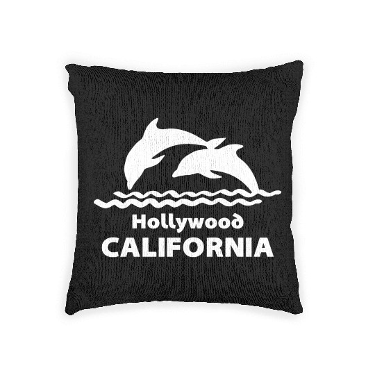 Hollywood California Dolphins Souvenirs Gifts Woven Pillows
