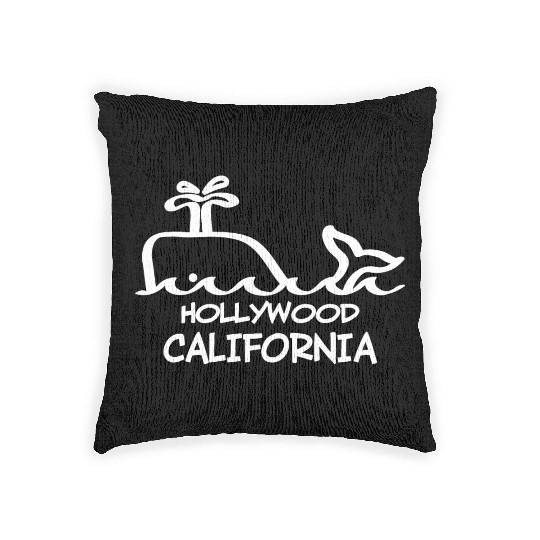 Hollywood California Whale Souvenirs Gifts Woven Pillows
