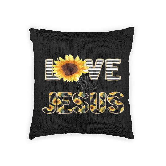 Mother Mary - Praying With Rosary Woven Pillows