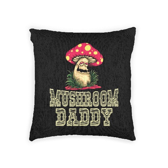 Retro Mushroom Daddy Woven Pillows