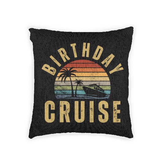 Birthday Cruise Ship Cruise Woven Pillows