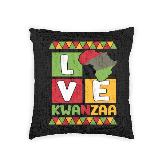 Happy Kwanzaa Vibes Black Heritage Holiday Woven Pillows