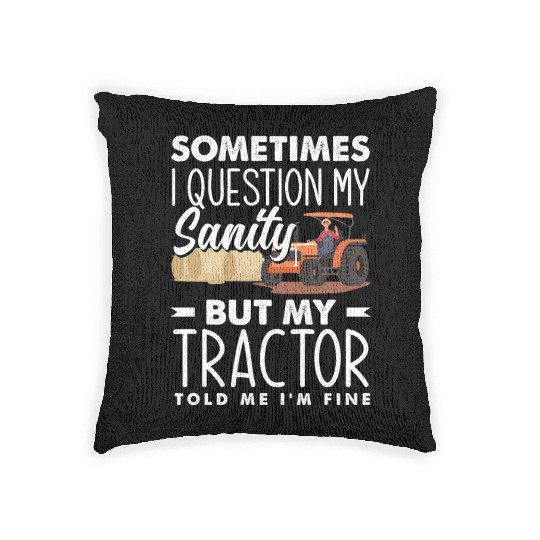 Farming Tractor Farmer Funny Farmer Gift Woven Pillows