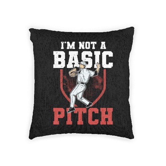 Funny Baseball Pitcher Woven Pillows
