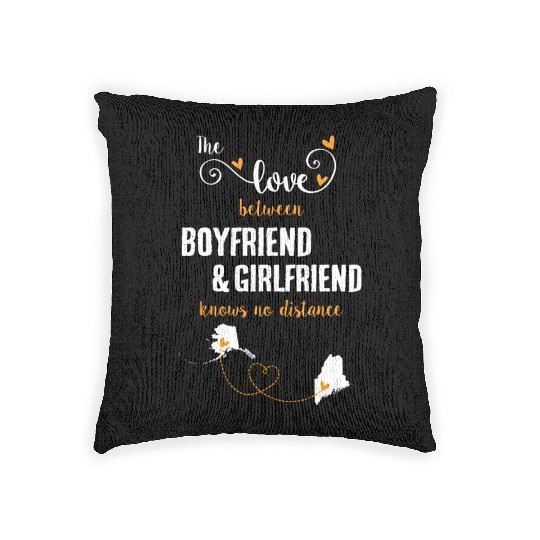 Love Between BF And GF Alaska To Maine Gift Woven Pillows