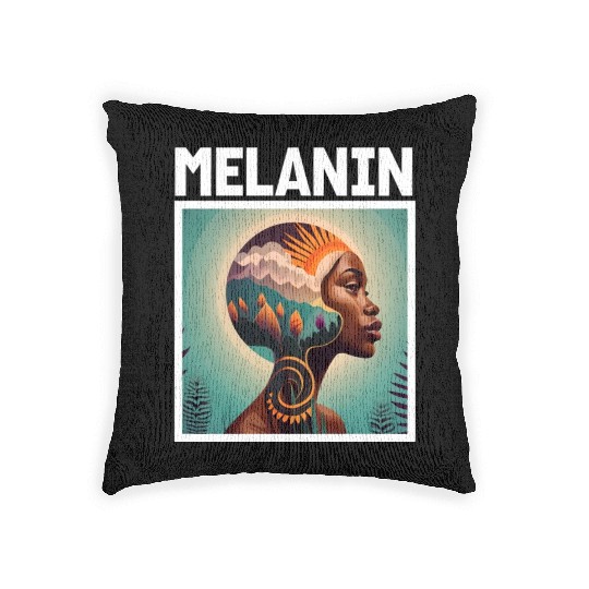 Elegant Melanin Woman. Woven Pillows