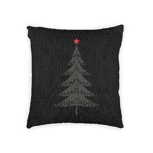 Decorated Minimalistic Christmas Tree Woven Pillows