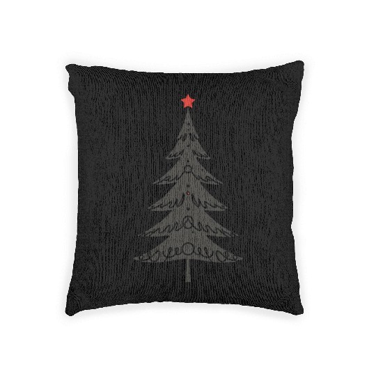 Decorated Minimalistic Christmas Tree Woven Pillows