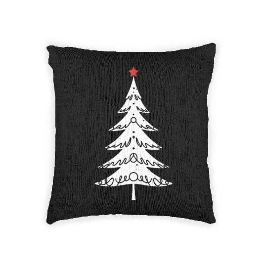 Decorated Minimalistic Christmas Tree - White Woven Pillows
