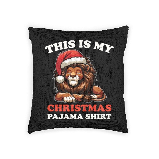 Lion Christmas Pajamas Lions Woven Pillows