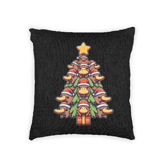Platypus, Christmas Tree, Merry Christmas Woven Pillows