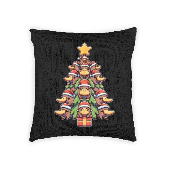 Platypus, Christmas Tree, Merry Christmas Woven Pillows