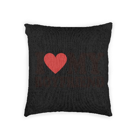 I Love My Boyfriend Woven Pillows Baby Tees for Women Y2k