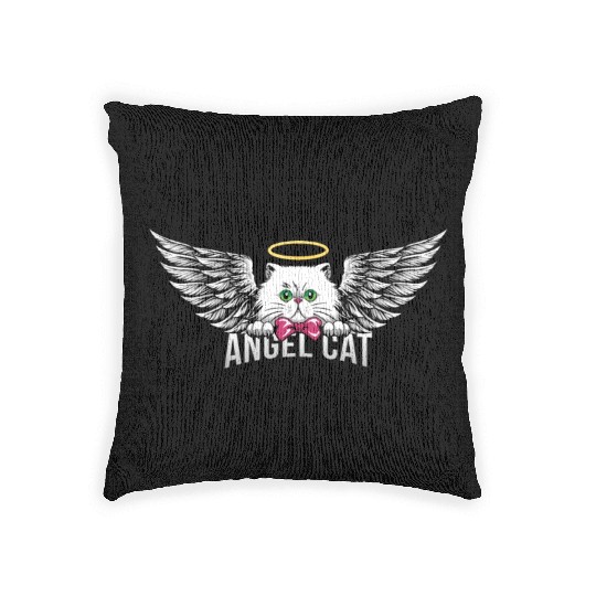 Angel Persian Cat Woven Pillows