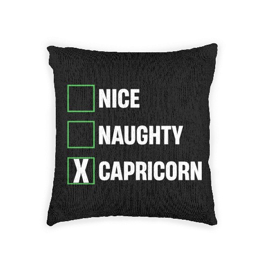 Nice Naughty Capricorn Funny Horoscopes Woven Pillows