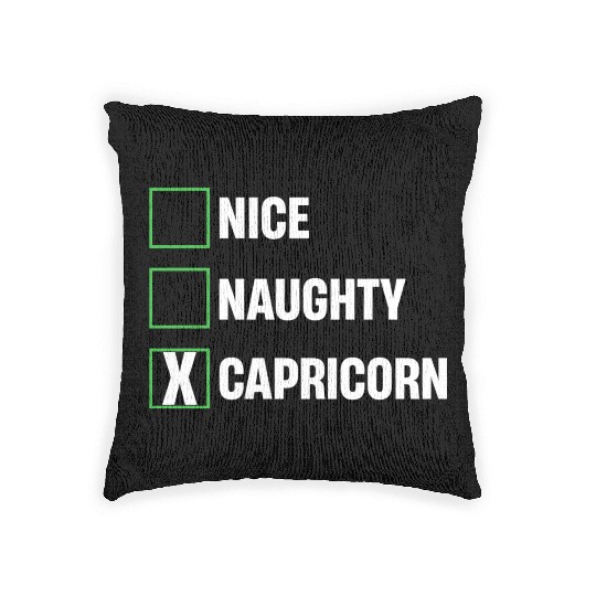 Nice Naughty Capricorn Funny Horoscopes Woven Pillows