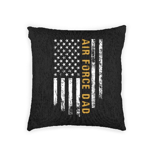 US Flag Airplane Patriotic American Pilot Woven Pillows
