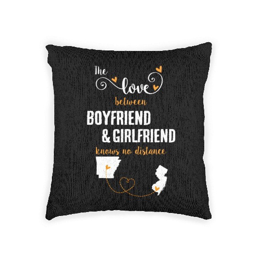 Love Between BF And GF Arkansas To New Jersey Gift Woven Pillows