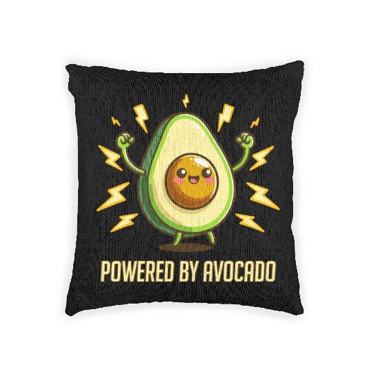 Powered By Avocado Woven Pillows