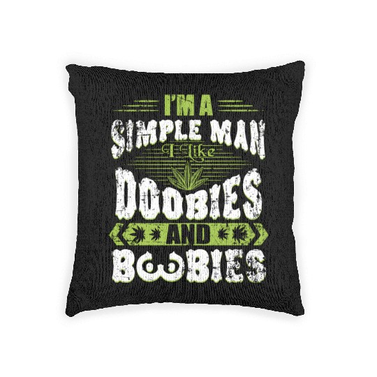 Marijuana Doobies And Boobies Smoking Pot Weed Woven Pillows