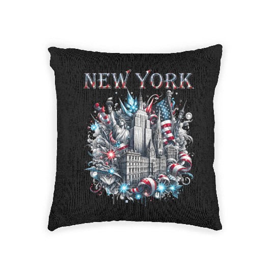 New York Christmas Spirit Woven Pillows