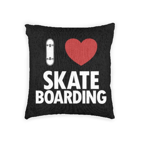 I love Skateboarding Skateboardkid Skatergirl Woven Pillows
