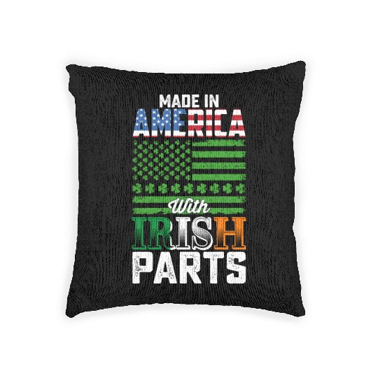 Made in America with Irish Parts St Patrick's Day Woven Pillows