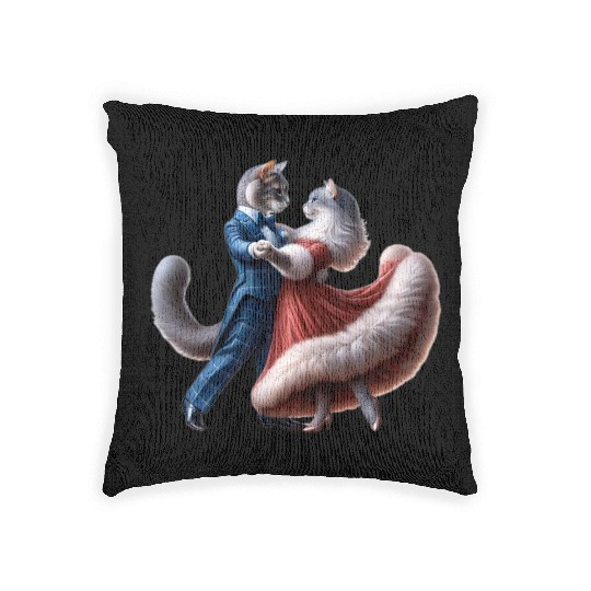 Twilight Dance of Cats Woven Pillows