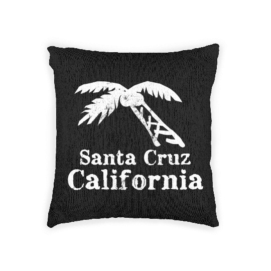 Santa Cruz California Palm Tree Souvenirs Gifts Woven Pillows