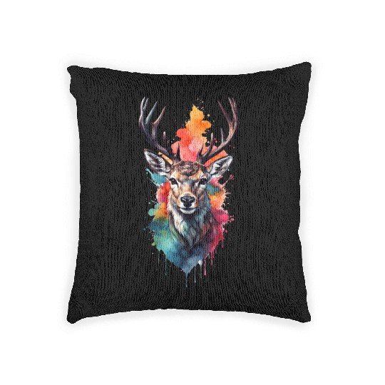 Colorful Swamp Deer Woven Pillows