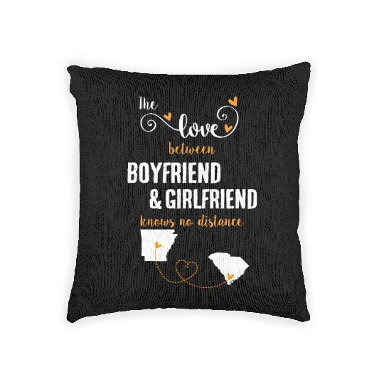 Love Between BF And GF Arkansas To South Carolina Woven Pillows