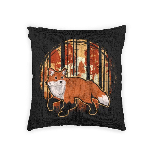 Wildlife Fox Forest Animal Nature Fox Woven Pillows
