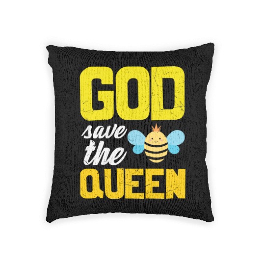 Earth Quote God Save The Queen Bee Woven Pillows