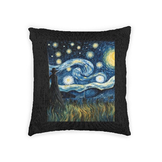 Gardener's Starry Night Woven Pillows Van Gogh Inspired