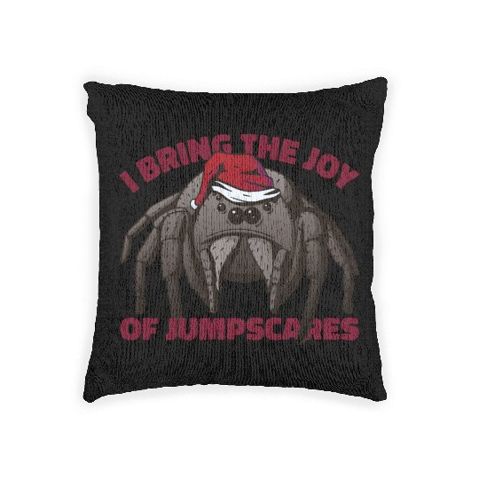 Creepy Christmas Joy Spider Woven Pillows