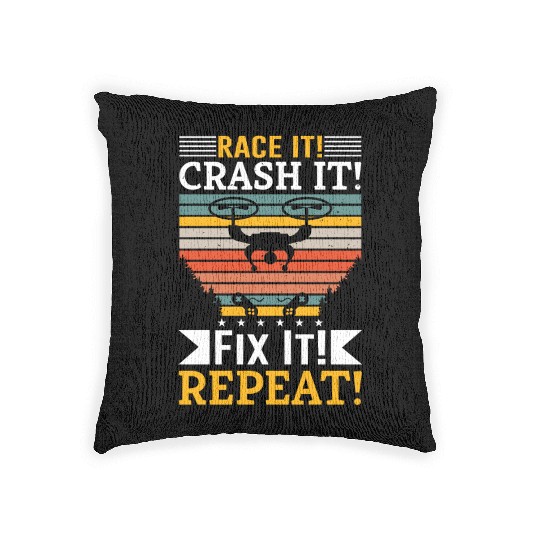 Race It Crash It Fix It Repeat Woven Pillows