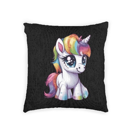 Baby Rainbow Unicorn Woven Pillows