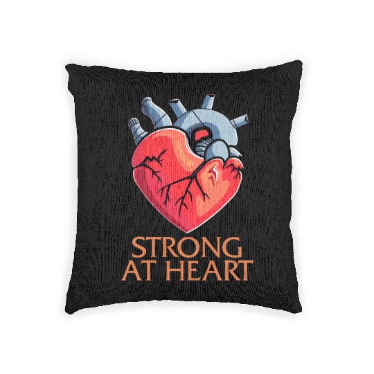 CHD Awareness Woven Pillows, Strong At Heart Pumping Iron