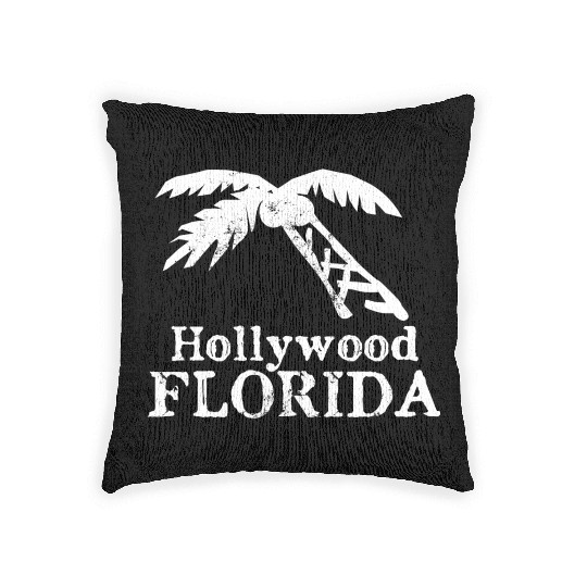 Hollywood Florida Palm Tree Souvenirs Gifts Woven Pillows