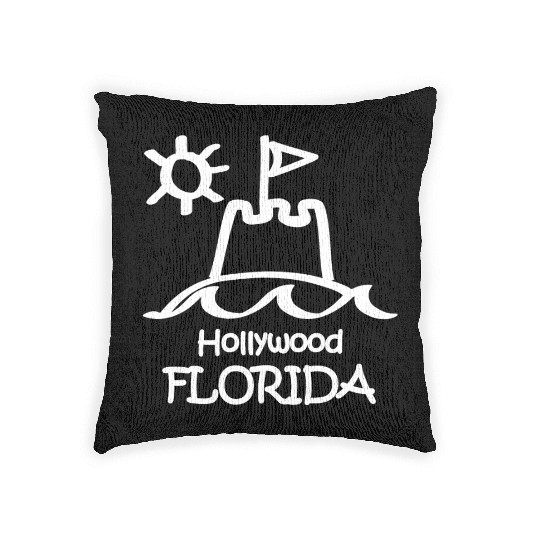 Hollywood Florida Sandcastle Souvenirs Gifts Woven Pillows