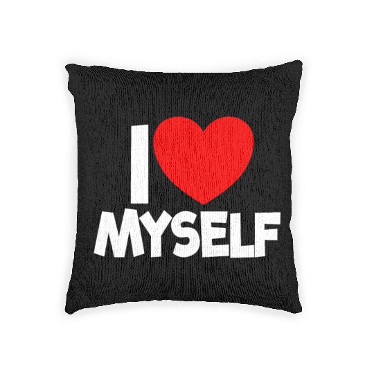 I Love Myself Red Heart Self Love Affirmation Woven Pillows