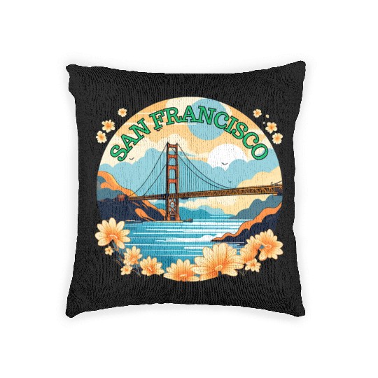 Golden Gate Bridge - San Francisco Woven Pillows