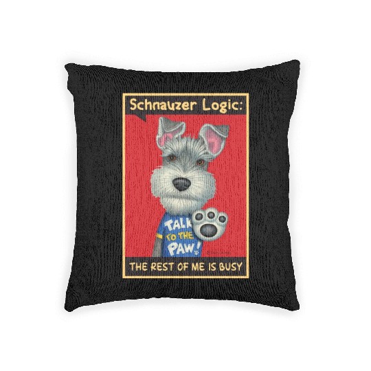 Schnauzer Logic Woven Pillows
