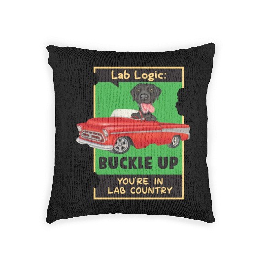 Black Lab Logic Woven Pillows