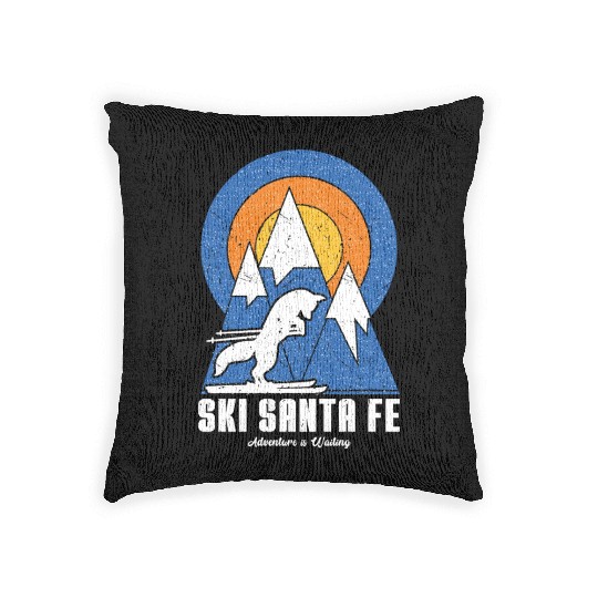 Retro Ski Santa Fe White Fox Woven Pillows