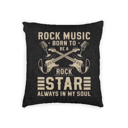Rock Hard Rock Guitar Rockabilly Woven Pillows