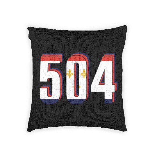 504 Area Code New Orleans Louisiana Map Number Woven Pillows