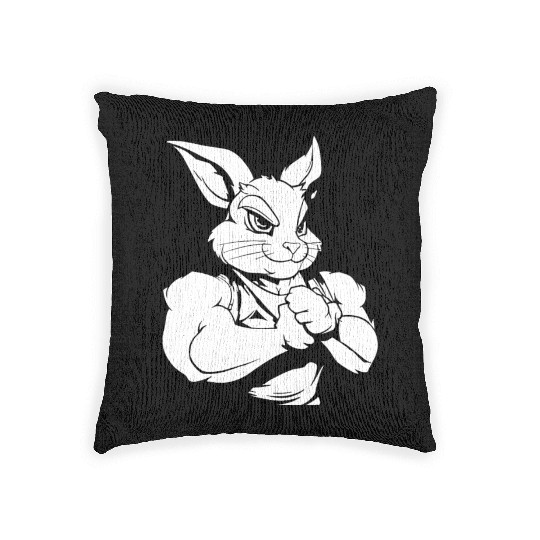 Workout Gym Rabbit Woven Pillows