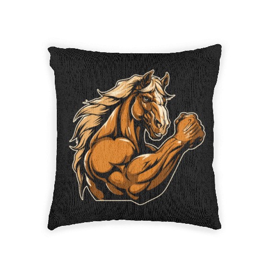 Workout Gym Horse Woven Pillows