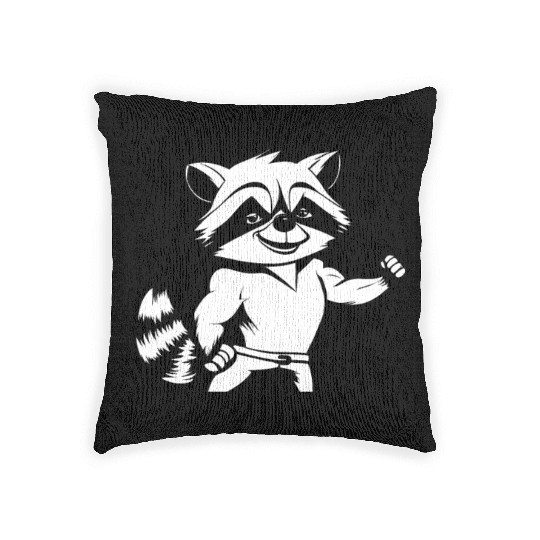 Workout Gym Racoon Woven Pillows